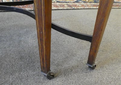 Lot 255 - A Late 19th Century Rosewood, Ivory and Penwork Inlaid Kidney Shape Writing Desk, labelled Wallis &