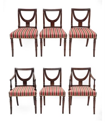 Lot 257 - A Set of Six Regency Mahogany Dining Chairs, early 19th century, including two carvers,...
