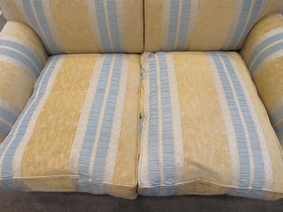 Lot 271 - George Smith Ltd: A Victorian Style Two-Seater Sofa, circa 2004, covered in yellow and pale...