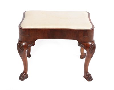 Lot 277 - An Irish Carved Walnut Dressing Stool, in George I style, the drop-in seat within a plain seat...