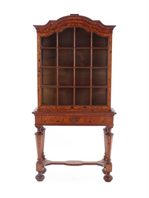 Lot 284 - A 19th Century Dutch Mahogany and Marquetry Inlaid Dome-Top Display Cabinet on Stand, the...