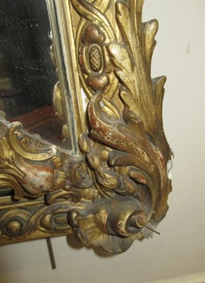 Lot 290 - A French Gilt and Gesso Marginal Wall Mirror, 3rd quarter 19th century, the bevelled glass...