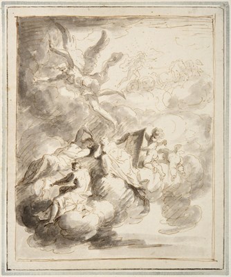 Lot 1004 - Attributed to Sir James Thornhill (1675-1734) A mythological arrangement of figures including a...