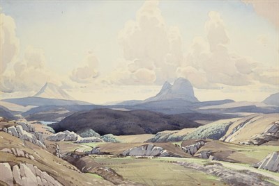 Lot 1017 - William Heaton Cooper RI (1903-1995) ''The Road to Lochinver''  Signed, inscribed and dated 1952 to