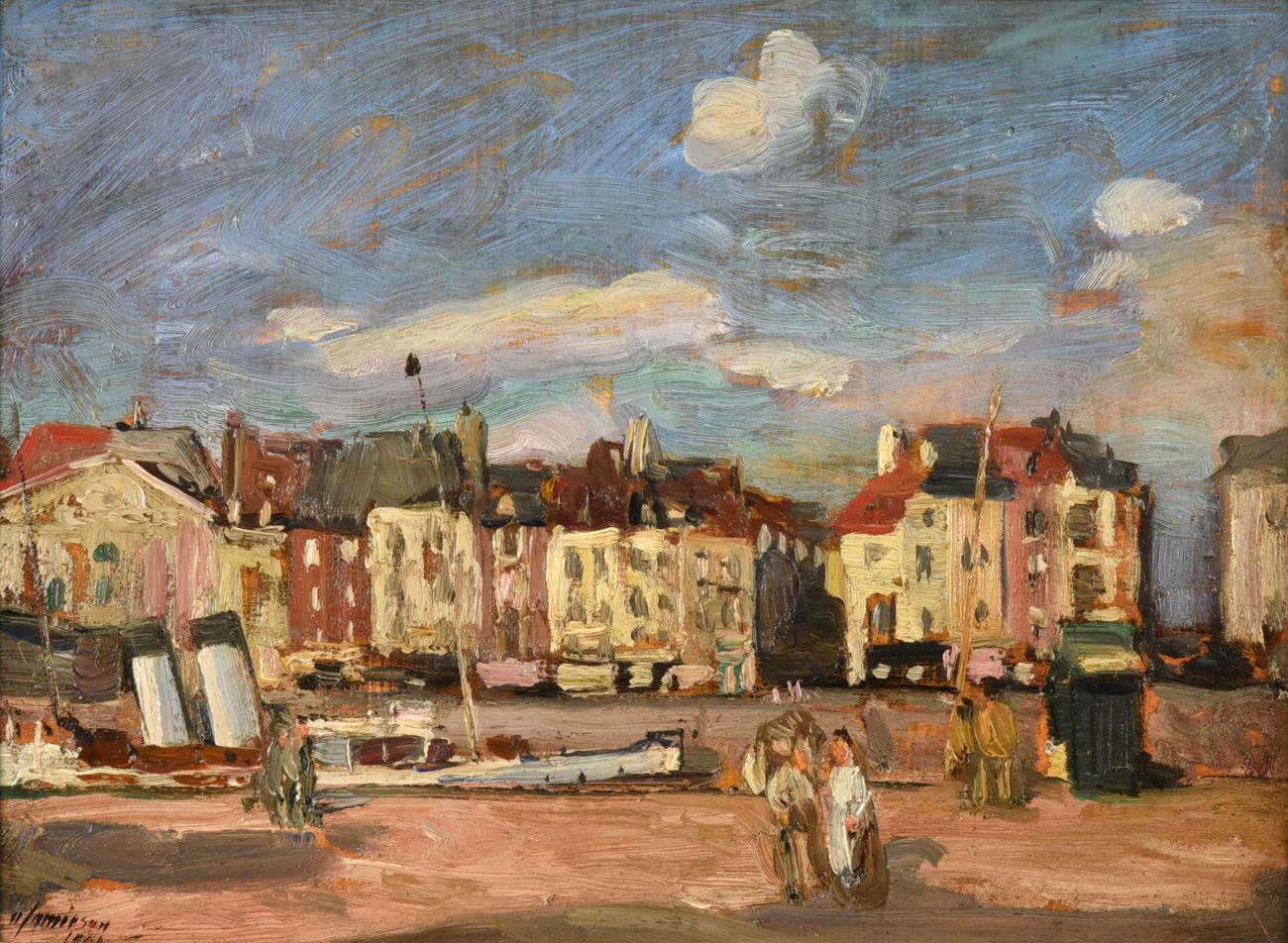 Lot 1018 - Alexander Jamieson (1873-1937) Scottish Sketch, Dieppe Signed and dated 1900, oil on panel,...