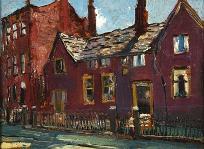 Lot 1020 - Alexander Jamieson (1873-1937) Scottish Street Scene, Glasgow Oil on panel, 15cm by 20.5cm...
