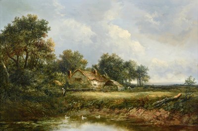 Lot 1065 - Joseph Thors (1835-1920) Landscape with cottage Signed, oil on canvas, 42cm by 64cm  See...