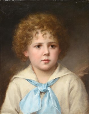 Lot 1109 - French School (Early 20th century)  Portrait of a boy, wearing a sailor's outfit  Oil on...