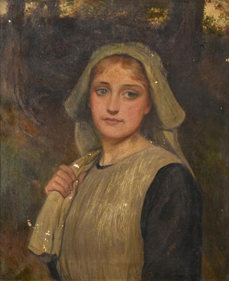 Lot 1111 - Attributed to Charles Sillem Lidderdale (1830-1895)  Country girl in woodland  Monogrammed and...