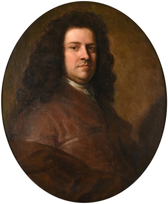 Lot 1118 - Circle of Sir Godfrey Kneller (1646-1723)  Portrait of Peter Vanderbank, c.1695, head and shoulders