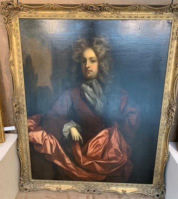 Lot 1119 - Circle of Sir Peter Lely (1618-1680) Portrait of a fashionable gentleman wearing a claret...