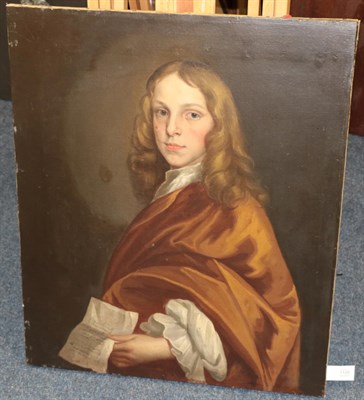 Lot 1120 - Circle of Sir Godfrey Kneller (1646-1723) Portrait of a boy of the Killigrew family, holding a...