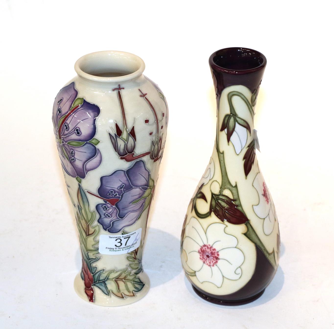 Lot 37 - A Moorcroft 'Yorkshire' pattern vase with another (2)