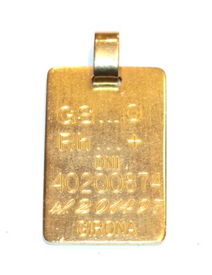Lot 85 - An identity/medical pendant, length 4.1cm