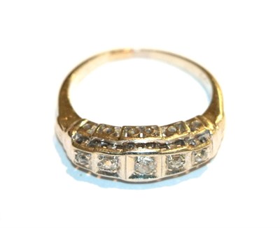 Lot 90 - A diamond five stone ring, unmarked, finger size N1/2