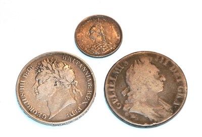 Lot 118 - 3 x Milled English Coins comprised of William III, 1695 Crown. Obv: First draped bust right....