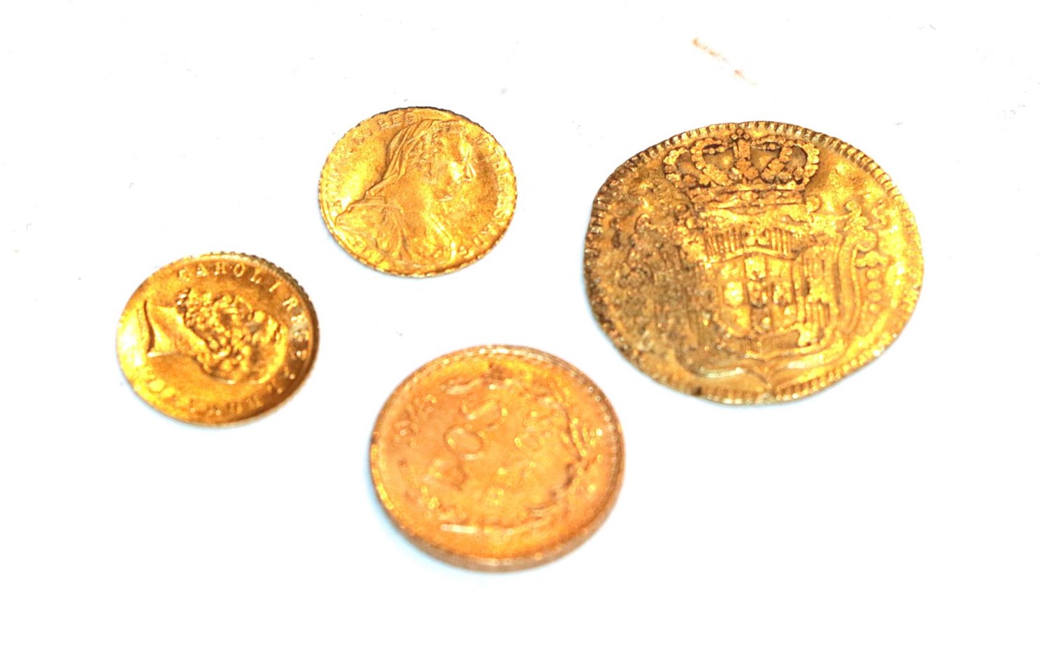 Lot 126 - Miscellany of 4 Gold Coins. Comprising of Portugal, João V, 1725 1/2 Escudo. KM. 218. Poor....