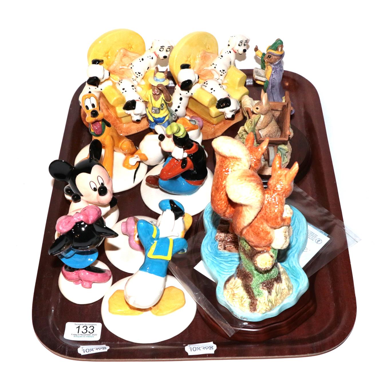 Lot 133 - A group of Royal Dalton Mickey Mouse and other Disney models, Bunnykins etc