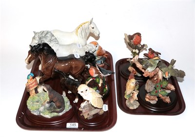 Lot 145 - Beswick horses including shire mare, cantering shire and shire foal, together with with Beswick...