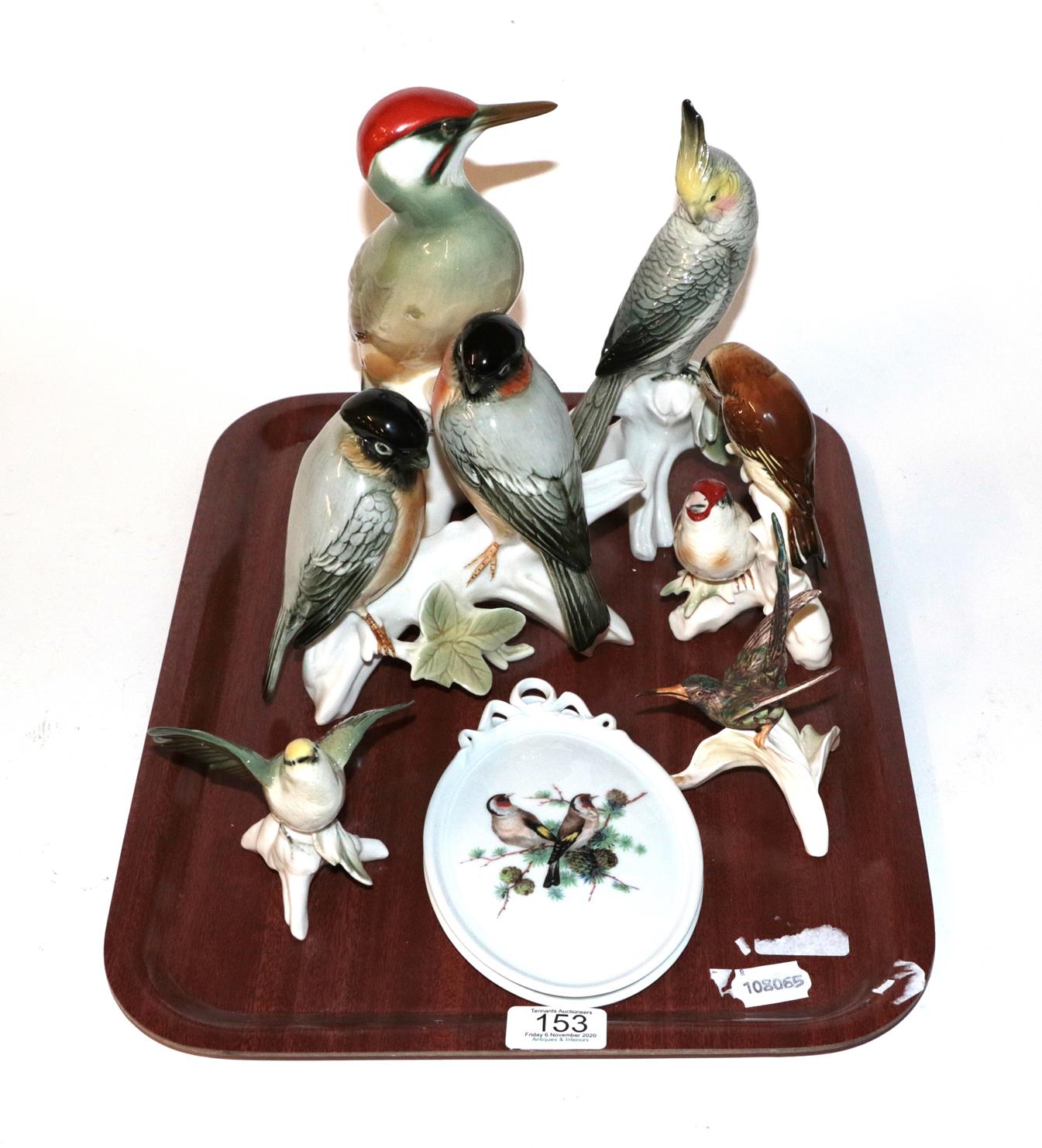 Lot 153 - A group of Karl Ens porcelain bird models etc