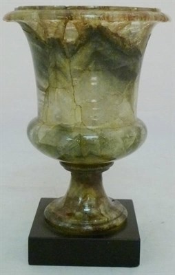 Lot 1113 - A Derbyshire Spa Small Campana Urn, probably 19th century, the main frieze with a light...