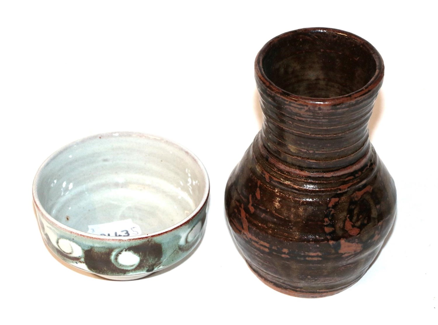 Lot 194 - Michael Cardew for Wenford Bridge pottery, a studio pottery vase and another ((2)