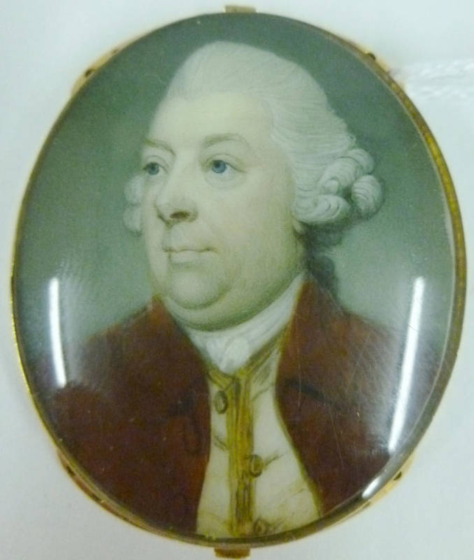 Lot 1115 - Attributed to Richard Cross: Portrait Miniature of Thomas Hatrell Esqr, bust length, facing to...