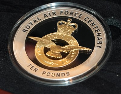 Lot 212 - Guernsey Silver Proof £10 2018 'Royal Air Force Centenary,' obv. Rank-Broadley portrait of the...
