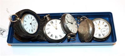 Lot 231 - A silver pair cased verge pocket watch signed Jno Monkhouse, Darlington, two silver pocket...