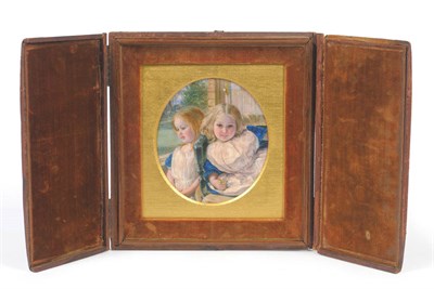 Lot 1119 - Attributed to Alfred Tidey (1808-1892): Portrait Miniature of Two Pretty Little Girls, one kneeling