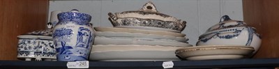 Lot 245 - A group of 19th century and later blue and white ceramics