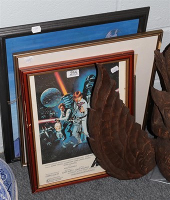 Lot 254 - Malcolm Dormer 20th century acrylic of Paul Mcartney and John Lennon, two Star Wars items and a...