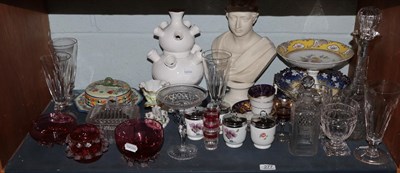 Lot 277 - Glass etc including a silver collared decanter