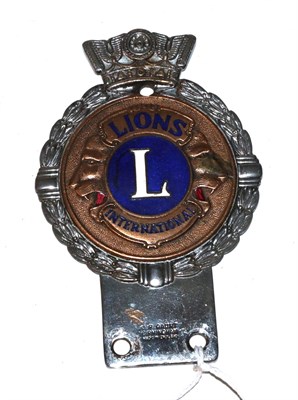 Lot 285 - A Lions International enamel and chrome mascot 1950/60s