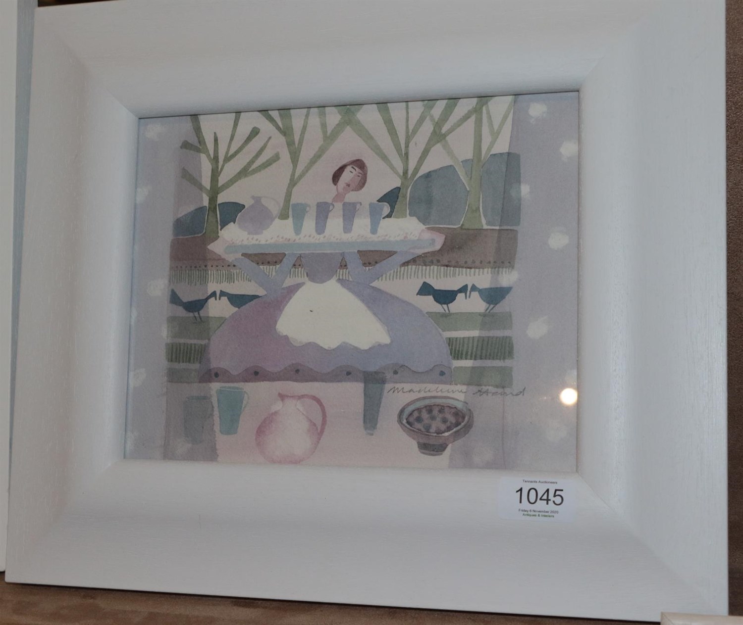 Lot 1045 - Madeline Hand (b.1959) Scottish ''Table Service'' Signed, watercolour, 19.5cm by 24.5cm...