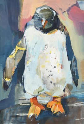 Lot 1049 - Claire Harkess (b.1970) Scottish ''Wee Penguin'' Signed, gouache, 26cm by 18cm  Artist's Resale...