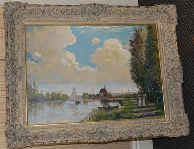 Lot 1073 - John Myatt (b.1945) ''Summer Afternoon, Argenteuil'', After Claude Monet Signed verso and...