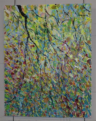 Lot 1076 - Roberto Masia (b.1958) Italian ''Weeping Willow on the Pond, Giverny'' Signed, inscribed and...