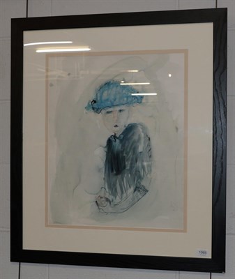 Lot 1085 - Michael Gibbison (b.1937) ''Pam Ayres'' Signed, watercolour, 53.5cm by 46.5cm  Artist's Resale...