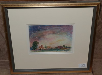 Lot 1105 - William Crosbie RSA, RGI (1915-1999) Scottish ''Village at Sunset'' Signed and dated 1972,...