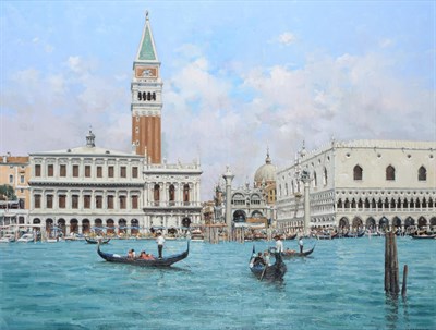 Lot 1149 - Juan Lluna Lerma (b.1933) Spanish ''El Campanile de San Marco, Venice'' Signed, inscribed...