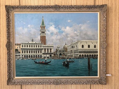 Lot 1149 - Juan Lluna Lerma (b.1933) Spanish ''El Campanile de San Marco, Venice'' Signed, inscribed...