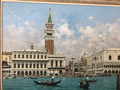 Lot 1149 - Juan Lluna Lerma (b.1933) Spanish ''El Campanile de San Marco, Venice'' Signed, inscribed...