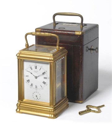 Lot 1153 - A Rare Gilt Brass Grand Sonniere Alarm Carriage Clock with Presentation Inscription From the...