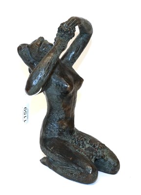 Lot 1159 - Stojan Batic (1925-2015) Slovenian Crouching girl holding a bunch of grapes Bronze, 25cm high...