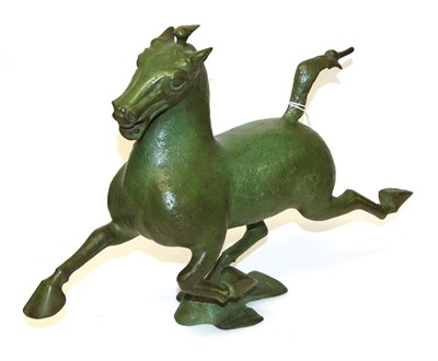 Lot 1160 - * Learoyd Flying Horse of Kansu Signed and dated (19)73, inscribed and numbered 53/250, green...