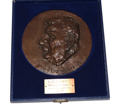 Lot 1162 - Leo Solomon (1919-1976) Medallion of L.S. Lowry Signed and dated (19)75, numbered 22/300,...