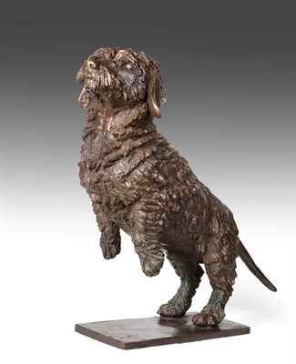 Lot 1168 - Sally Arnup FRBS, ARCA (1930-2015) ''Miniature Wire Haired Dachshund 'Bertie''', 2009 Signed...