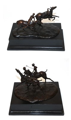 Lot 1174 - Jonathan Knight (b.1959) Part of a unique set of eight Polo players, mounted as two sets of two...