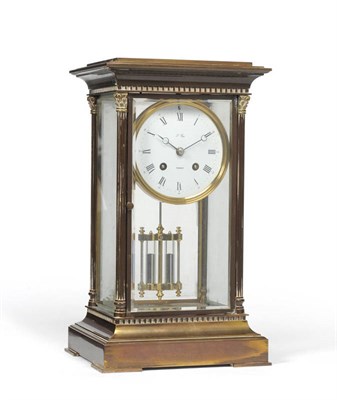 Lot 1155 - A Gilt Brass Four Glass Striking Mantel Clock, signed L'Epee, France, 20th century, the case...